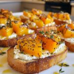 Butternut-Kürbis Crostini mit Ziegenkäse