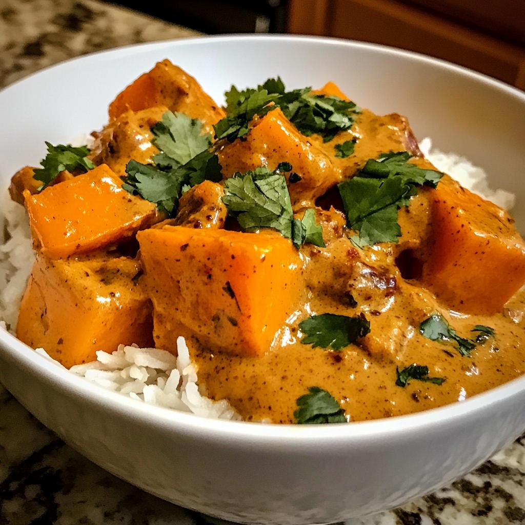 Butternut-Kürbis Curry mit Erdnussbutter