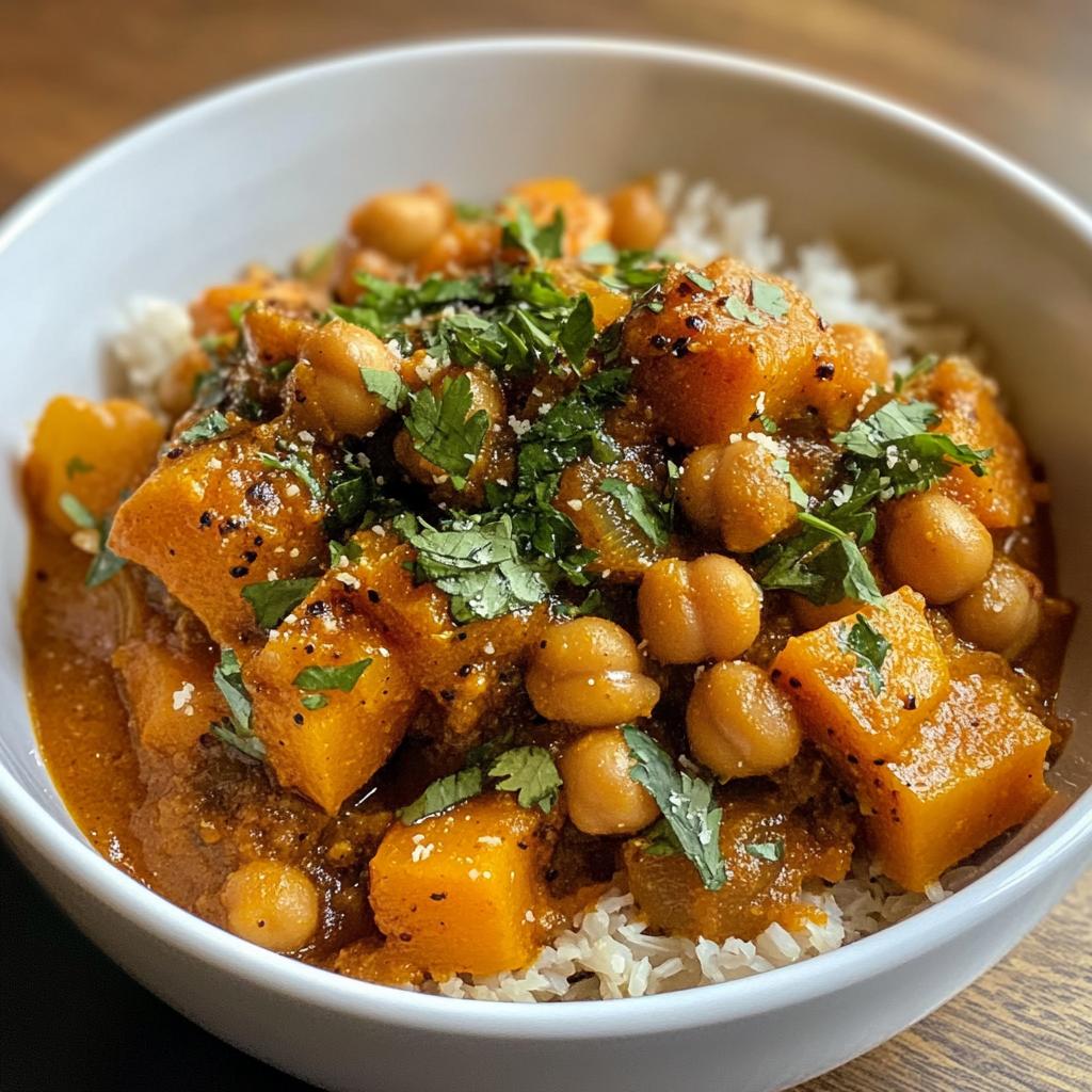Butternut-Kürbis Curry mit Kichererbsen