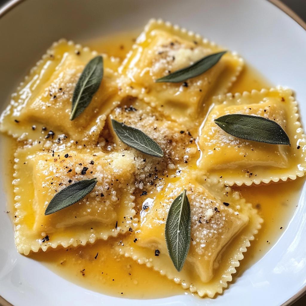 Butternut-Kürbis Ravioli mit brauner Butter