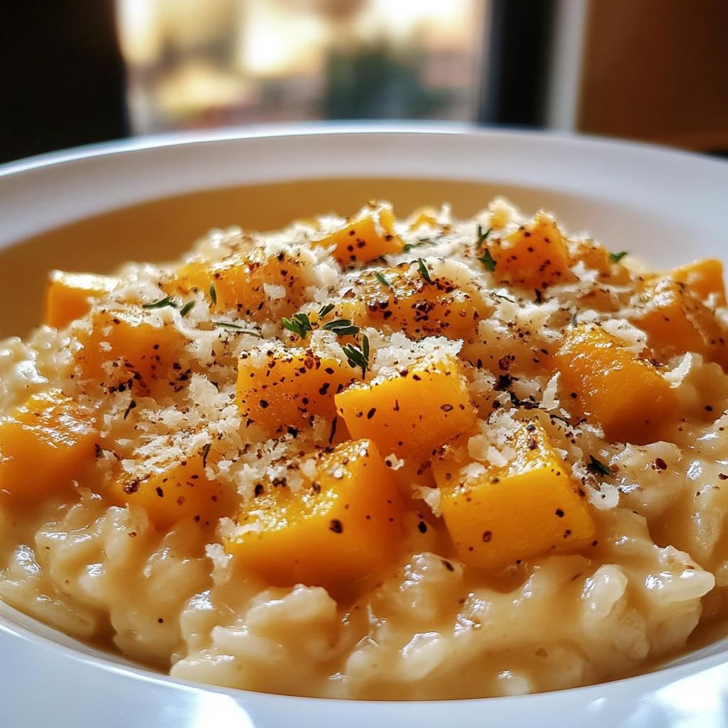 Butternut-Kürbis Risotto mit Trüffelöl