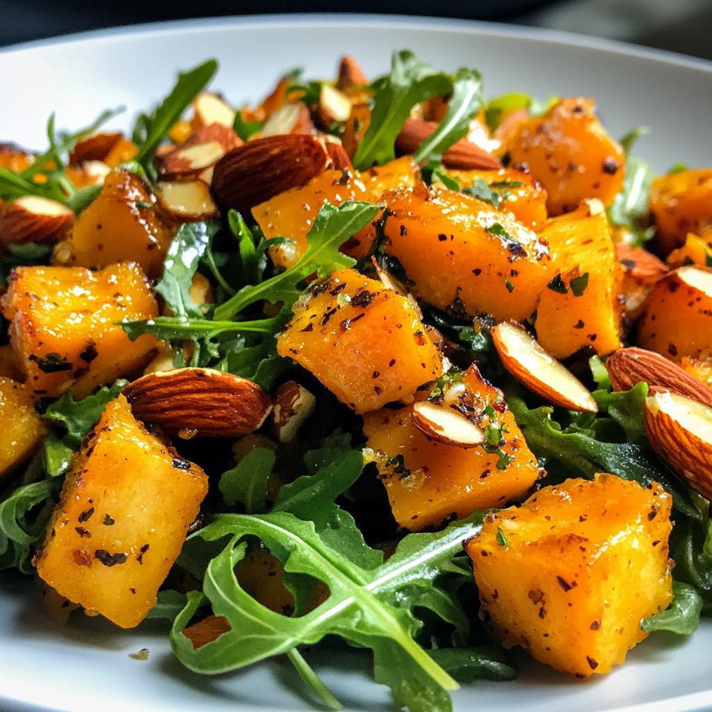 Butternut-Kürbis Salat mit gerösteten Mandeln - detail 1