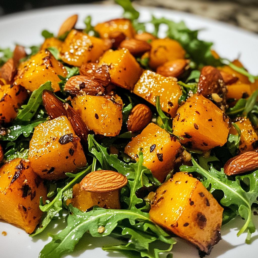 Butternut-Kürbis Salat mit gerösteten Mandeln