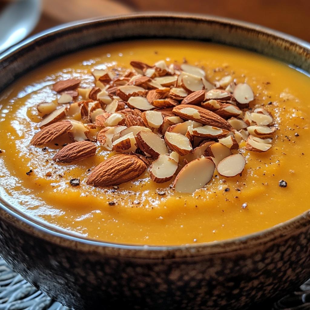 Butternut-Kürbis Suppe mit gerösteten Mandeln
