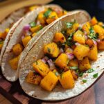 Butternut-Kürbis Tacos mit Mango-Salsa
