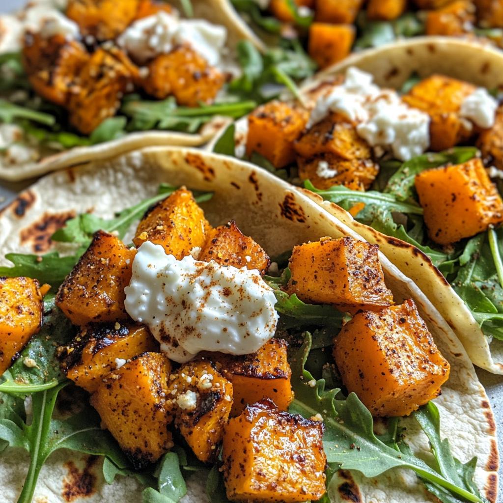 Butternut-Kürbis Tacos mit Ziegenkäse - detail 1