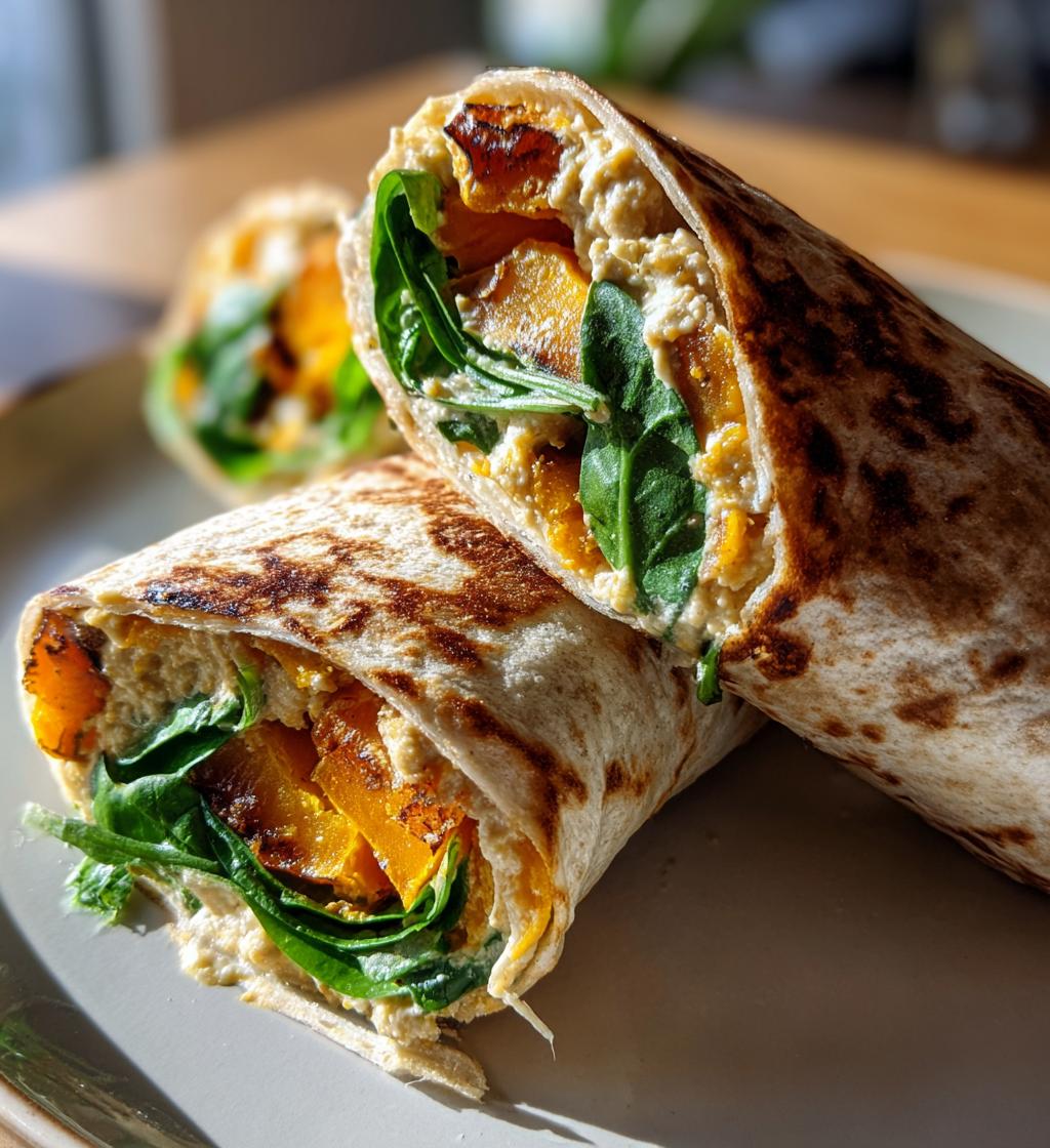 Butternut-Kürbis Wraps mit Hummus - detail 1