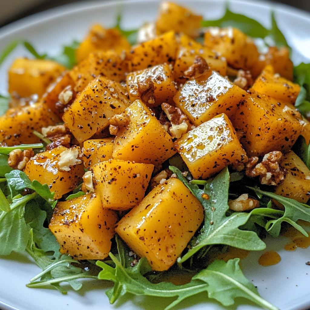 Butternut-Kürbis und Birnen Salat