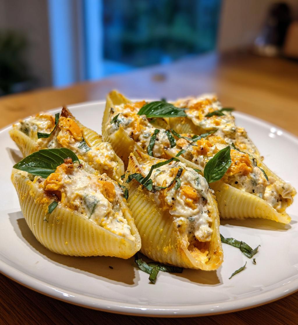 Butternut-Kürbis und Ricotta gefüllte Muscheln - detail 1