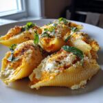 Butternut-Kürbis und Ricotta gefüllte Muscheln