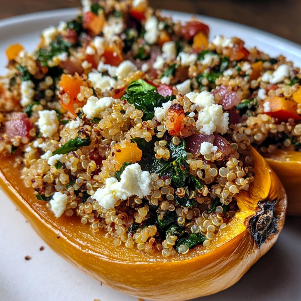 Gefüllter Butternut-Kürbis mit Quinoa