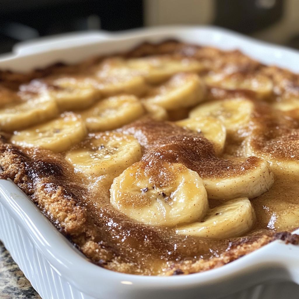 bananas foster cobbler - detail 1