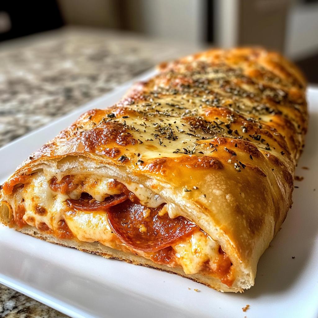 cheesy pepperoni stromboli