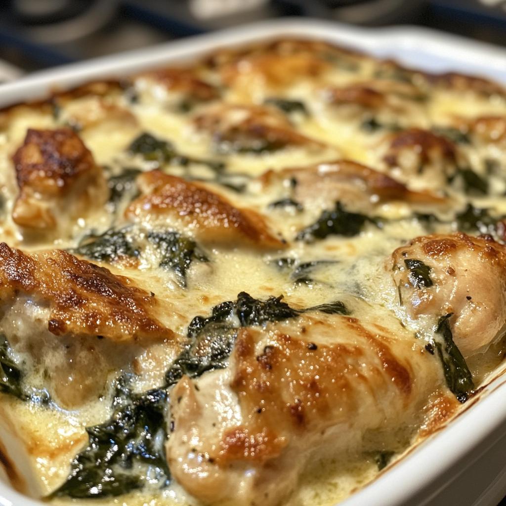 creamy chicken and spinach casserole
