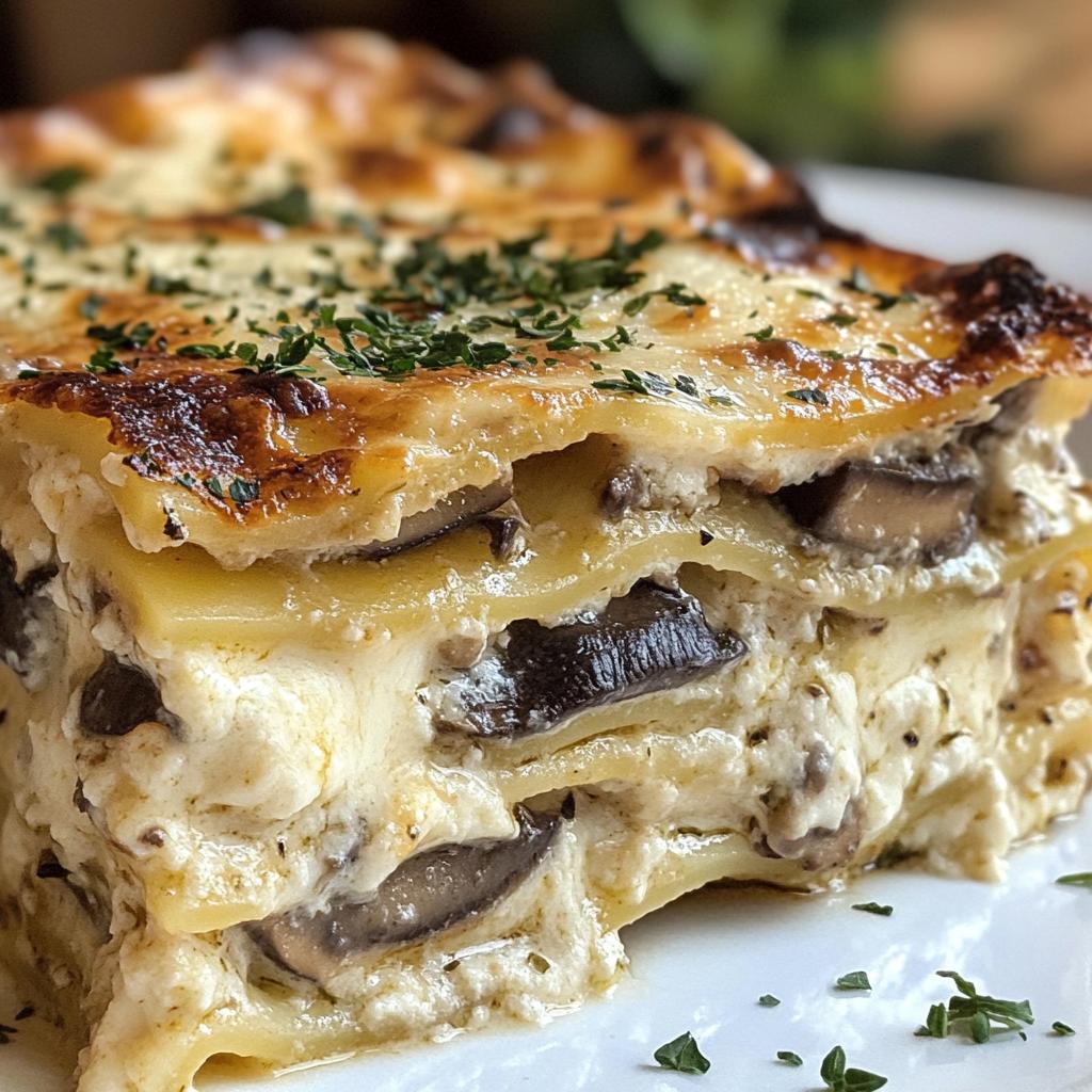 creamy mushroom lasagna meatless