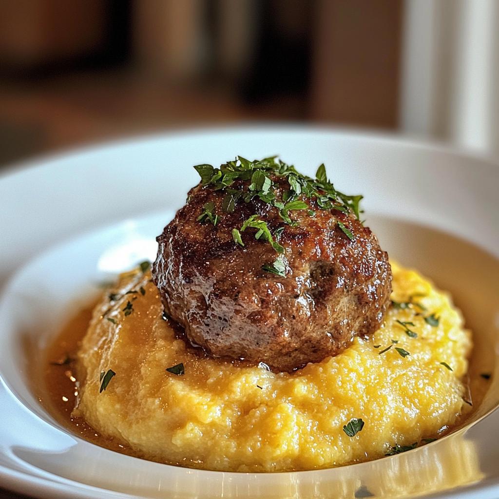 creamy polenta and meatballs recipe