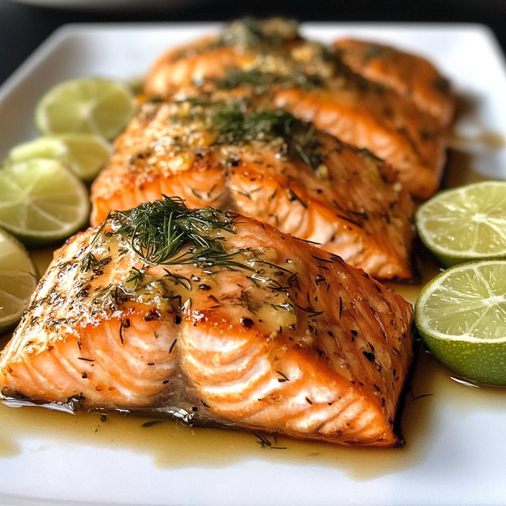 honey lime garlic butter baked salmon