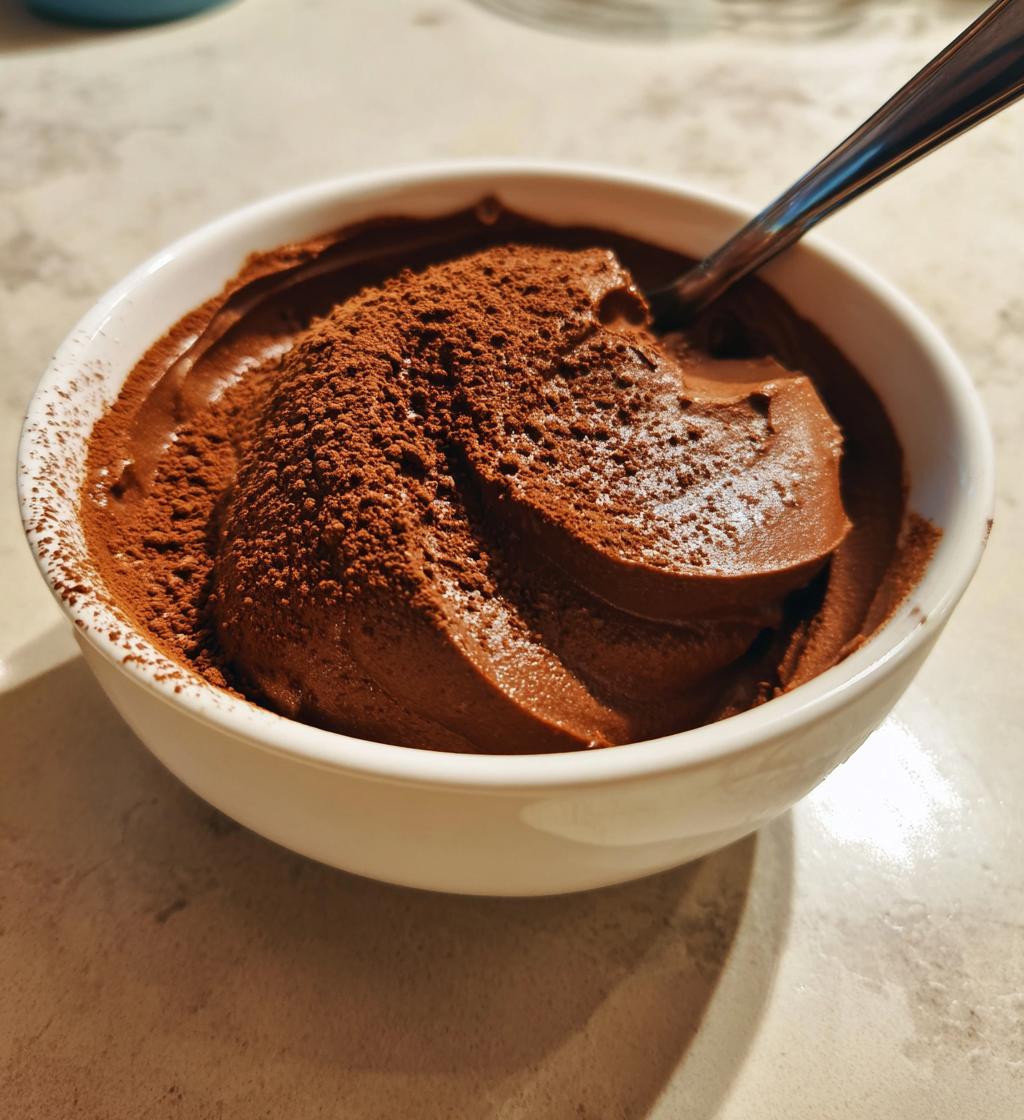low carb chocolate cottage cheese mousse - detail 1