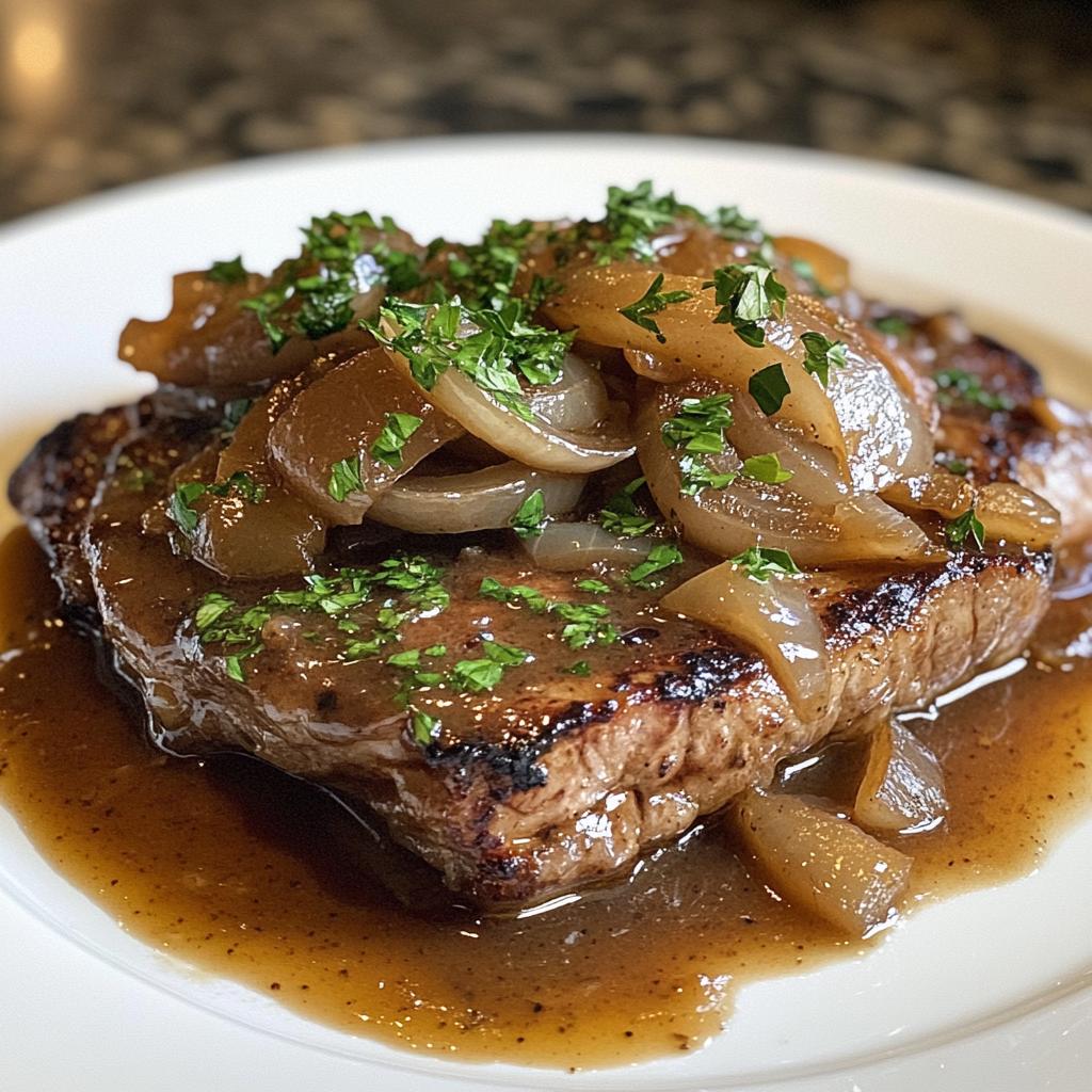 onion gravy smothered steak