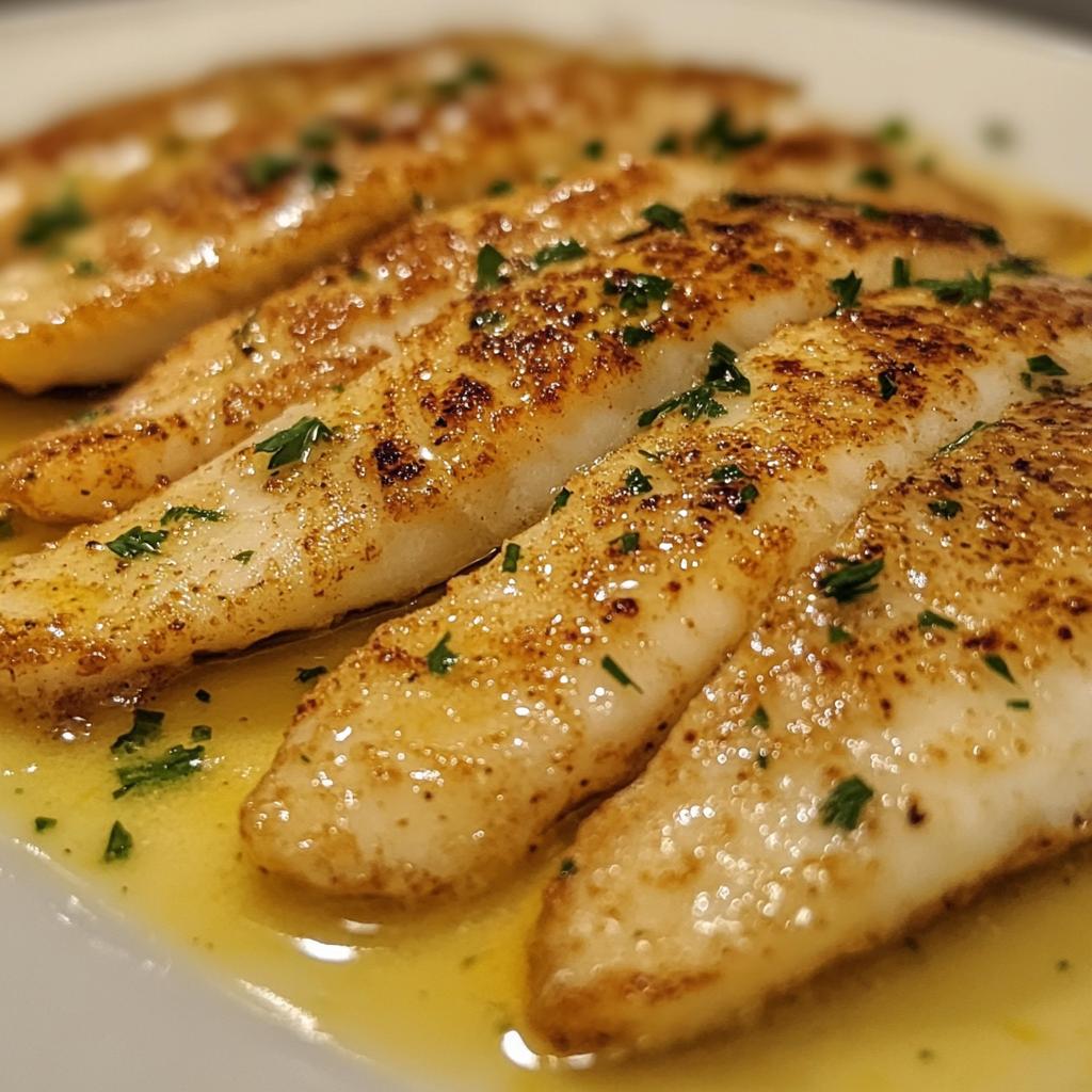 pan fried tilapia with lemon butter sauce - detail 1