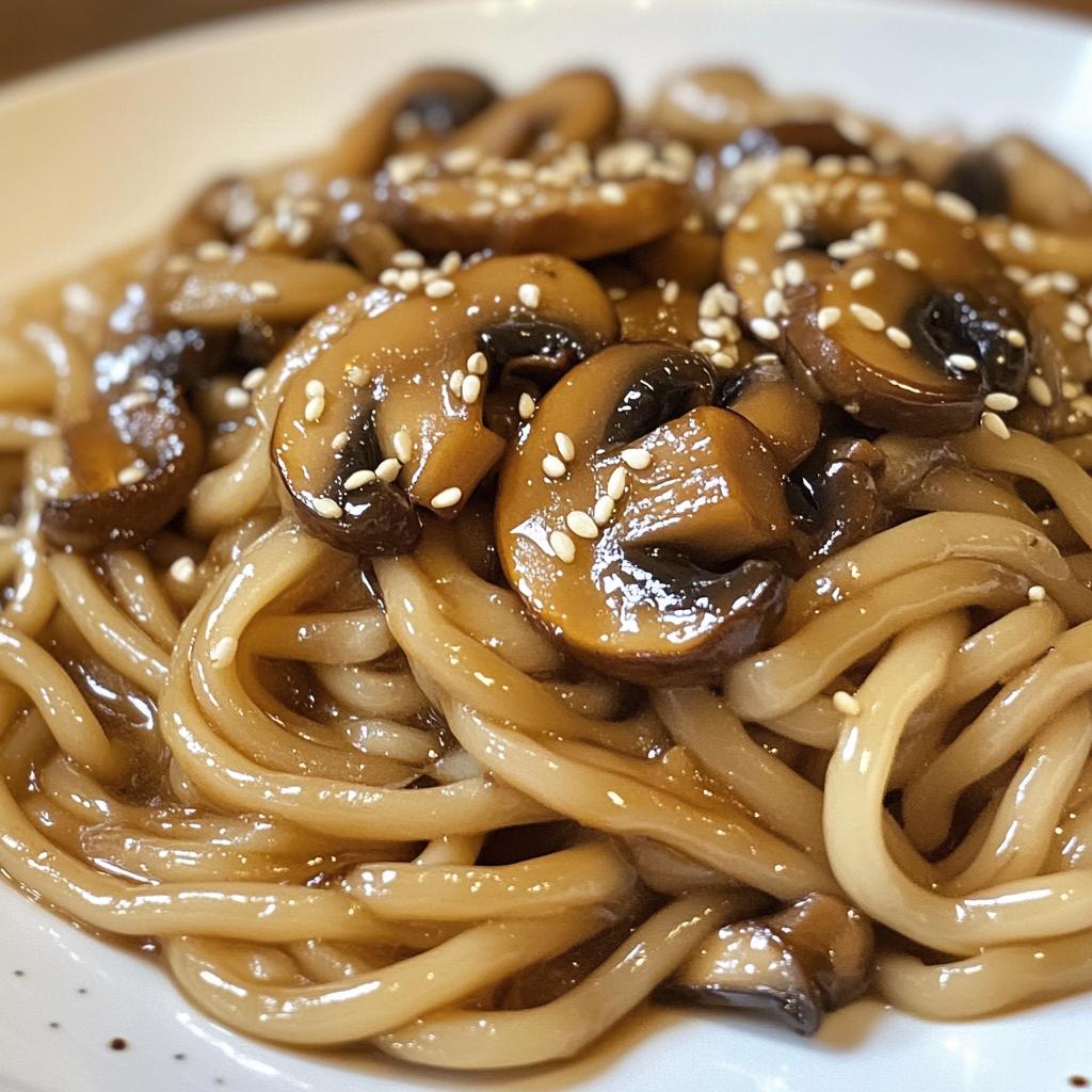 sesame noodles with mushrooms