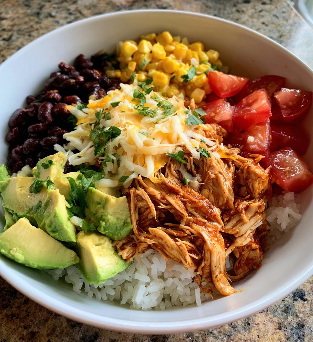 slow cooker chicken burrito bowls