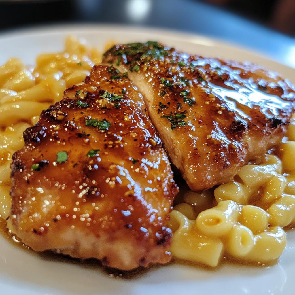 spicy honey chicken with mac and cheese