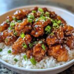 sticky korean fried chicken and rice bowls