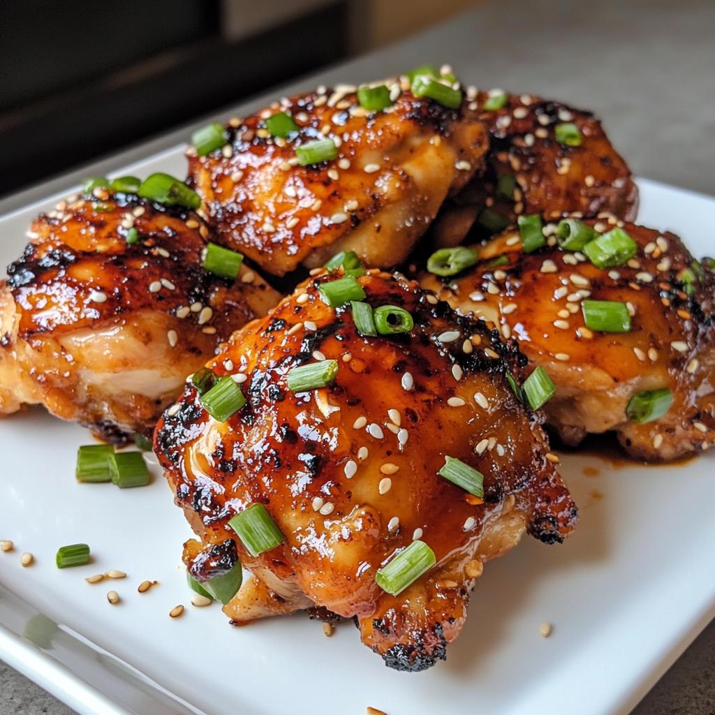 sticky sweet chili chicken thighs in air fryer - detail 1