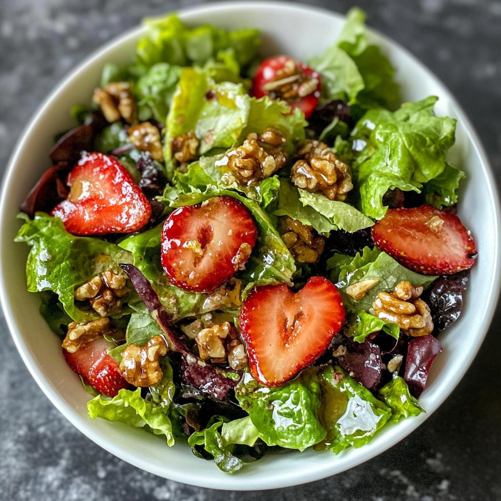 strawberry crunch salad with champagne vinaigrette