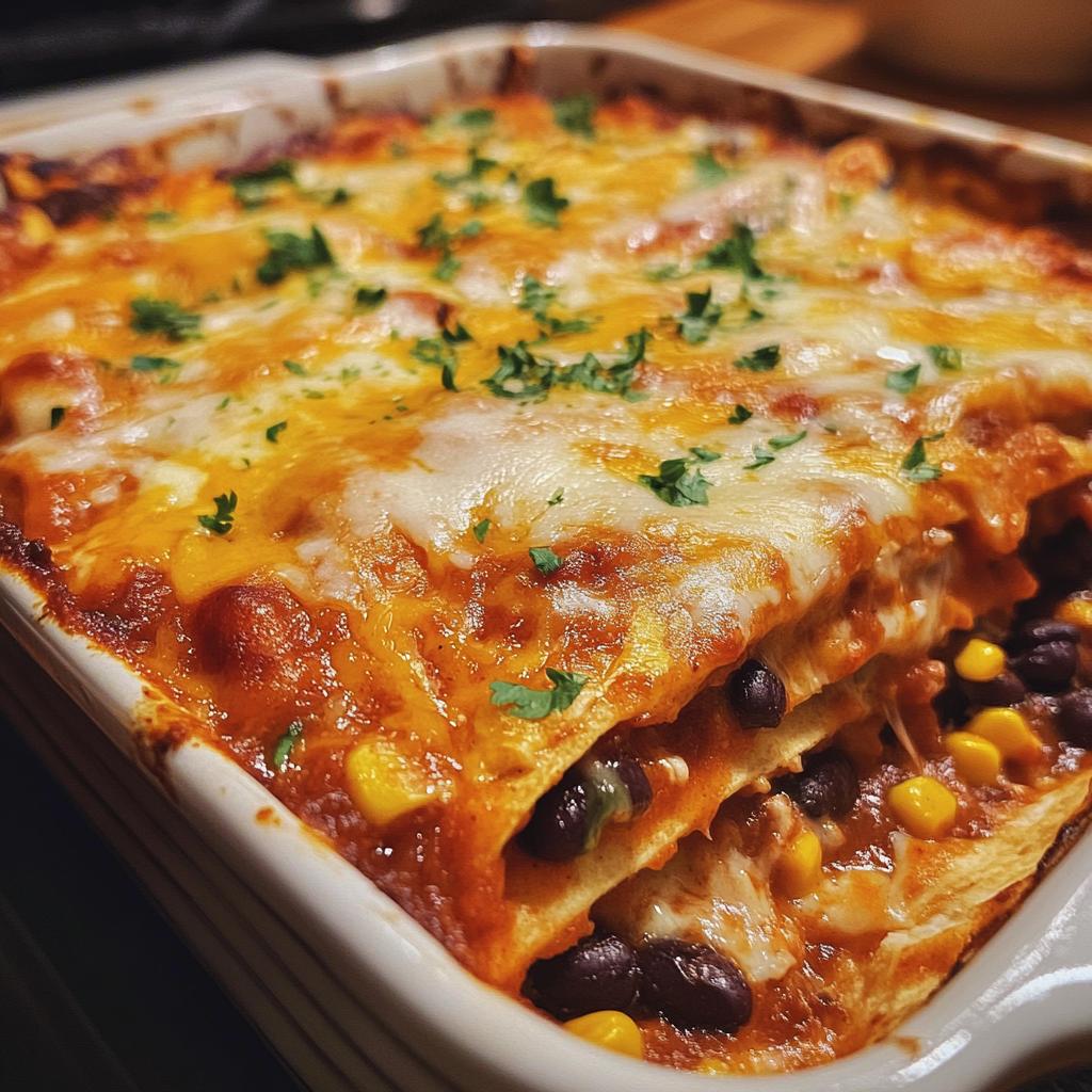vegetarian enchilada casserole - detail 1