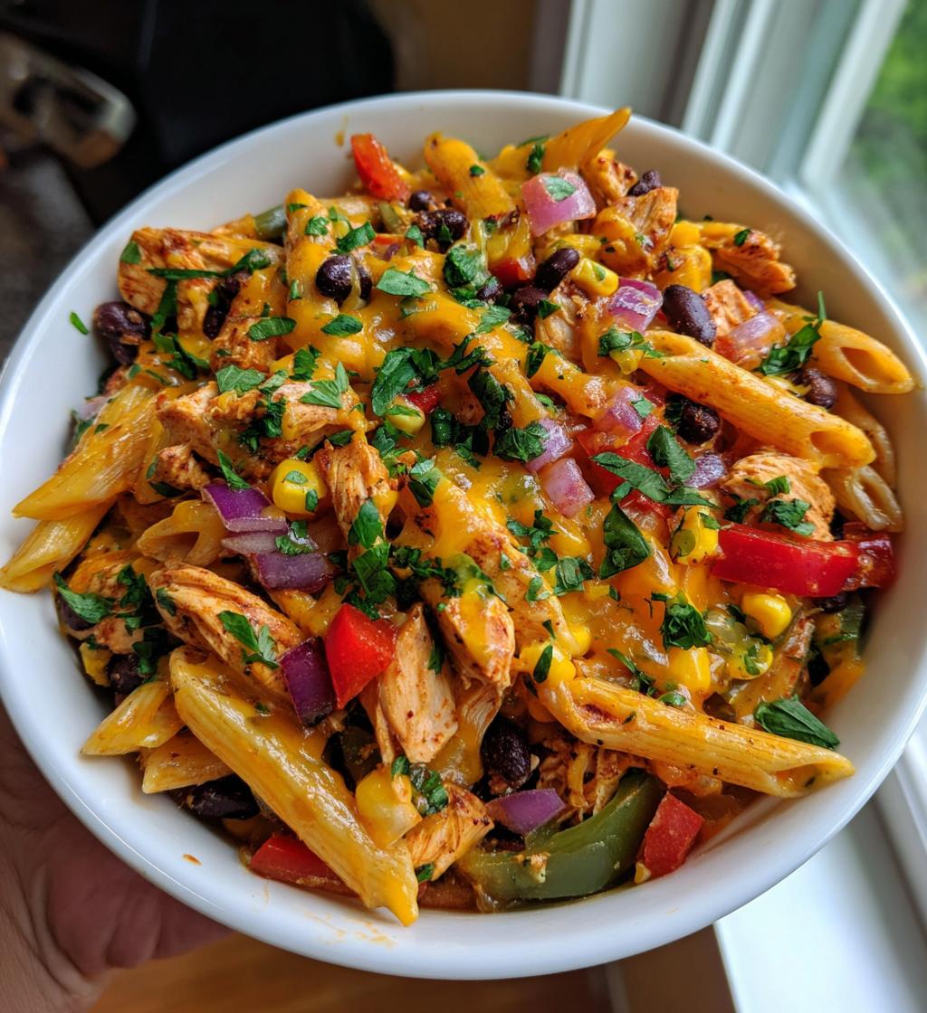 zesty chicken enchilada pasta salad