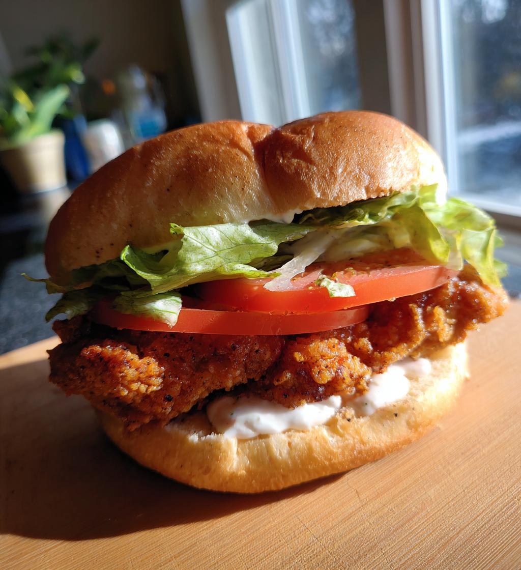 crispy lemon pepper chicken sandwich