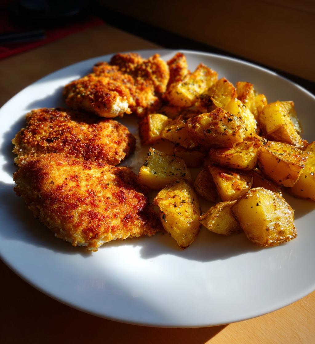 garlic parmesan chicken and potatoes