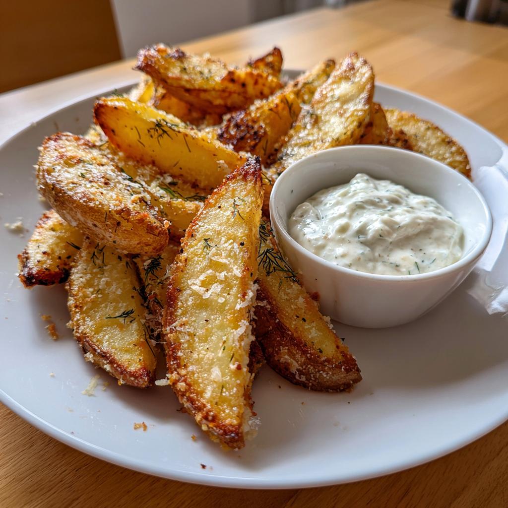 parmesan potatoes with garlic dip